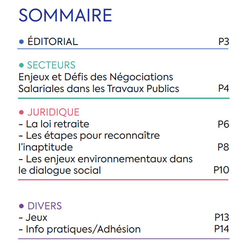 Sommaire du Magazine ECHO 94 - BATI-MAT-TP CFTC