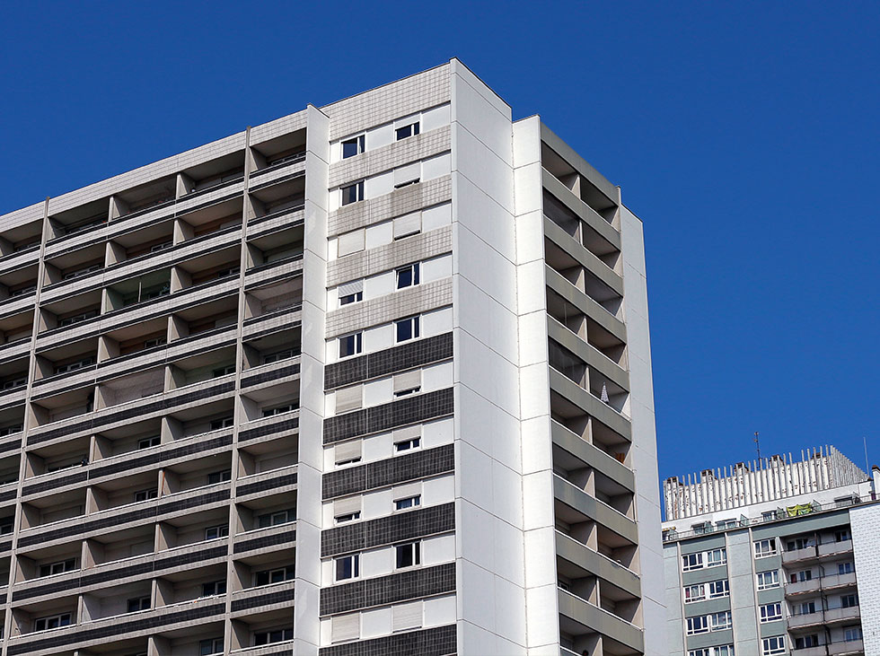 Immeuble collectif représentatif des réalisations des sociétés coopératives d’HLM