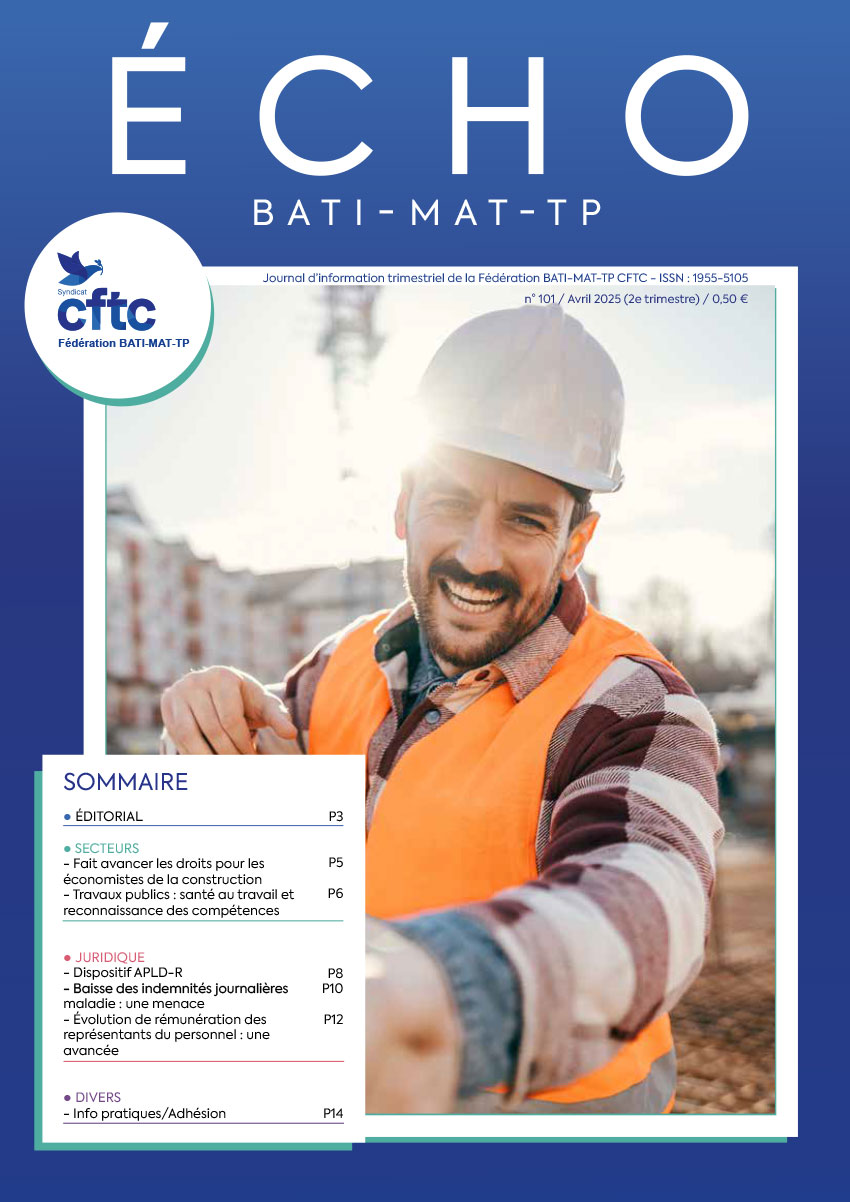 Couverture du Magazine ECHO 101 - BATI-MAT-TP CFTC