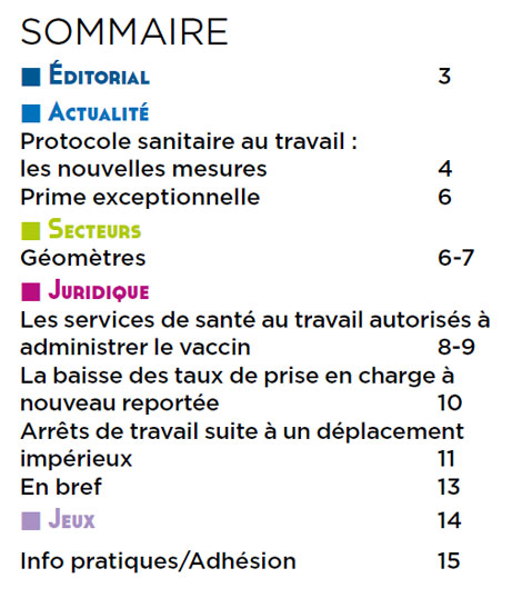 Sommaire du Magazine ECHO 81 - BATI-MAT-TP CFTC