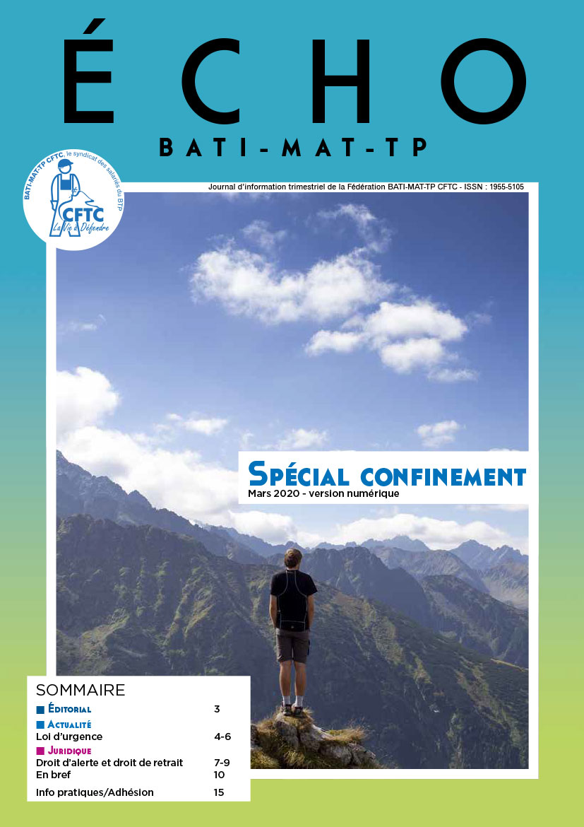 Magazine ECHO SPECIAL CONFINEMENT 2020 - BATI-MAT-TP CFTC